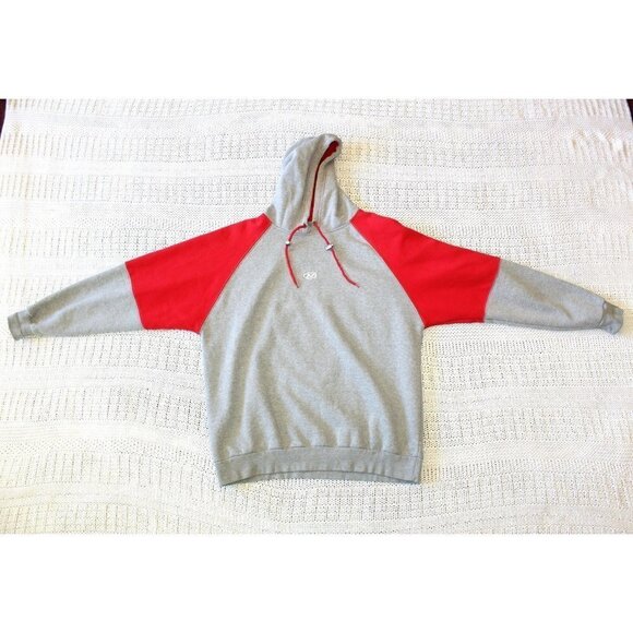 VTG No Fear Hooded Sweatshirt Grey & Red Long Sleeve Color block Pull on Size L? - Picture 8 of 10